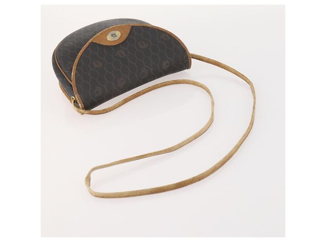 Borsa a mano in tela a nido d'ape PVC 2 pezzi Christian Dior Nera Auth ti3763 Nero - vista 5