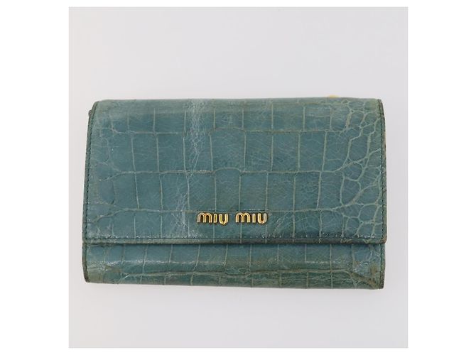 Portafoglio Miu Miu in pelle 2 pezzi marrone verde Auth BA11023 - vista 10