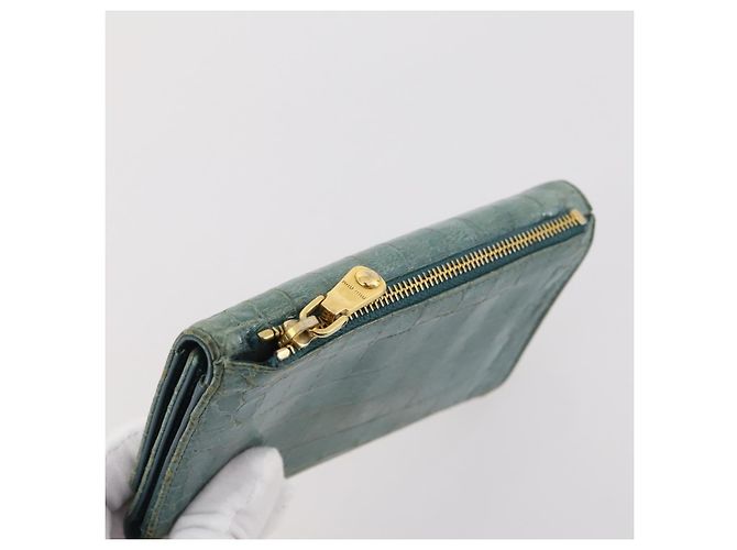 Portafoglio Miu Miu in pelle 2 pezzi marrone verde Auth BA11023 - vista 13
