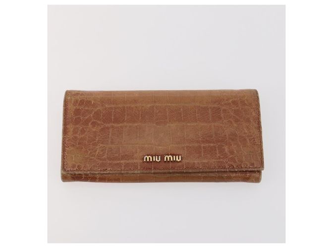 Portafoglio Miu Miu in pelle 2 pezzi marrone verde Auth BA11023 - vista 2