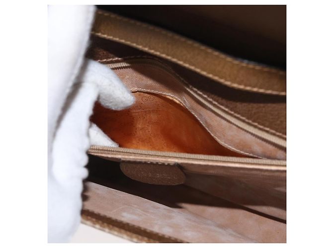 Borsa a Spalla GUCCI Tela Beige Oro 004 115 0289 Auth ka3003 D'oro - vista 21