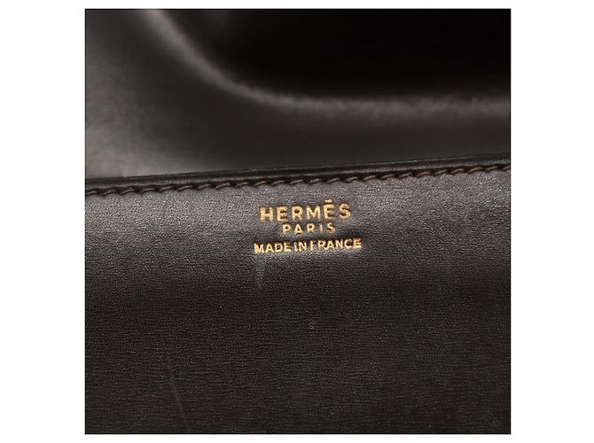 Hermès HERMES Borsa a Mano Drag 30 in Pelle di Vitello Marrone Scuro Oro CC Auth fm5258A D'oro - vista 16