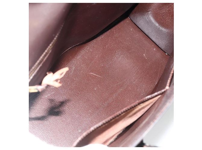 Hermès HERMES Borsa a Mano Drag 30 in Pelle di Vitello Marrone Scuro Oro CC Auth fm5258A D'oro - vista 17
