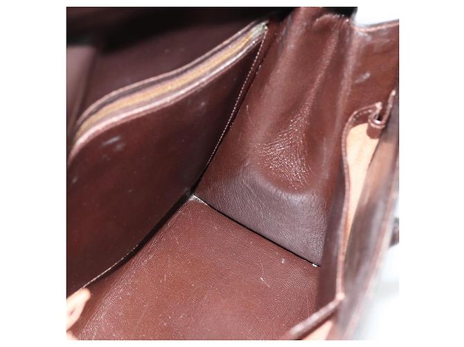 Hermès HERMES Borsa a Mano Drag 30 in Pelle di Vitello Marrone Scuro Oro CC Auth fm5258A D'oro - vista 18