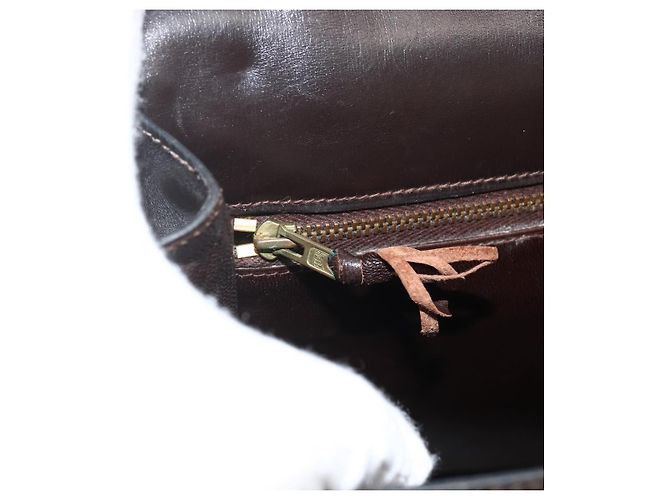 Hermès HERMES Borsa a Mano Drag 30 in Pelle di Vitello Marrone Scuro Oro CC Auth fm5258A D'oro - vista 20