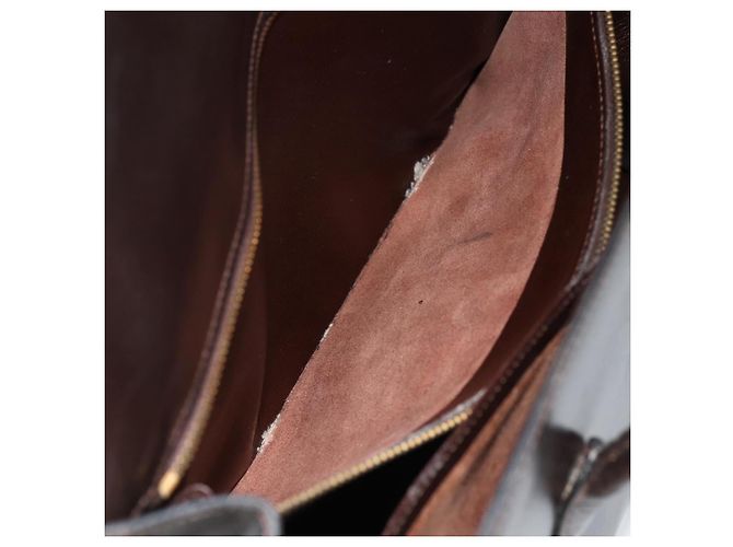 Hermès HERMES Borsa a Mano Drag 30 in Pelle di Vitello Marrone Scuro Oro CC Auth fm5258A D'oro - vista 21