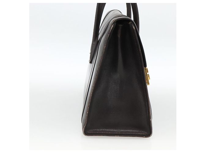 Hermès HERMES Borsa a Mano Drag 30 in Pelle di Vitello Marrone Scuro Oro CC Auth fm5258A D'oro - vista 4