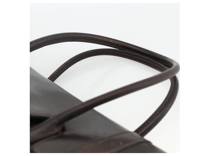 Hermès HERMES Borsa a Mano Drag 30 in Pelle di Vitello Marrone Scuro Oro CC Auth fm5258A D'oro - vista 8