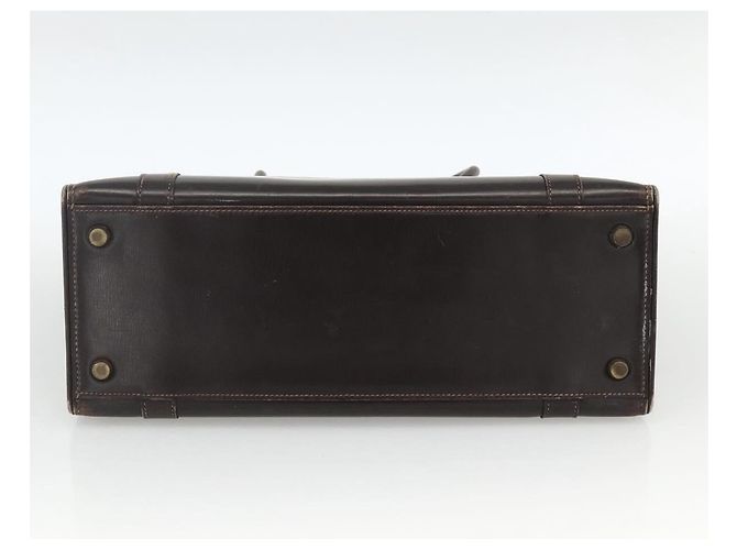 Hermès HERMES Borsa a Mano Drag 30 in Pelle di Vitello Marrone Scuro Oro CC Auth fm5258A D'oro - vista 9