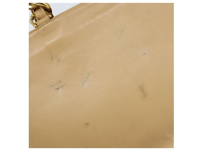CHANEL Borsa Tote in Pelle Beige Oro CC Auth bs32770 D'oro - vista 10
