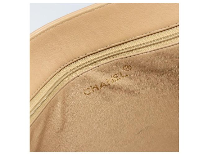 CHANEL Borsa Tote in Pelle Beige Oro CC Auth bs32770 D'oro - vista 17