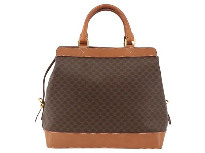 Céline Bolsa de mão em lona Macadam CELINE em couro PVC marrom e dourado Auth 173794 - vista 13