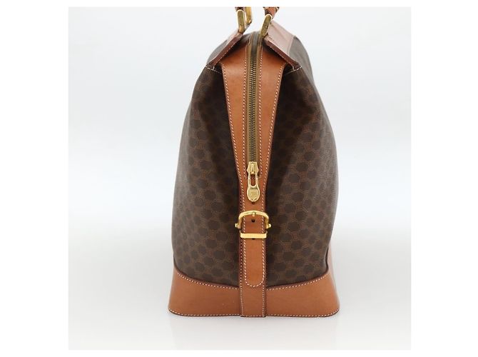 Céline Bolsa de mão em lona Macadam CELINE em couro PVC marrom e dourado Auth 173794 - vista 4