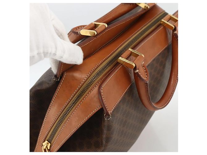 Céline Bolsa de mão em lona Macadam CELINE em couro PVC marrom e dourado Auth 173794 - vista 6