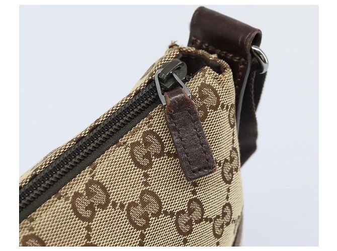 Borsa a Spalla GG Canvas Gucci Beige Argento 145857 Auth ka2886 - vista 14