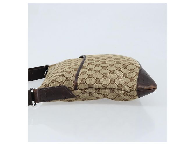 Borsa a Spalla GG Canvas Gucci Beige Argento 145857 Auth ka2886 - vista 5