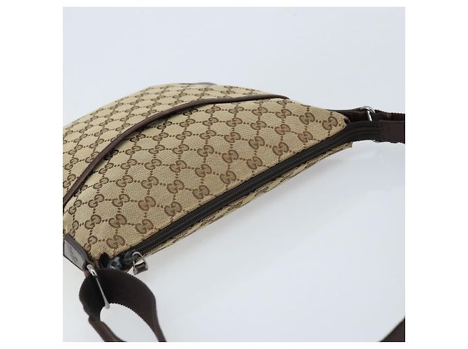 Borsa a Spalla GG Canvas Gucci Beige Argento 145857 Auth ka2886 - vista 6