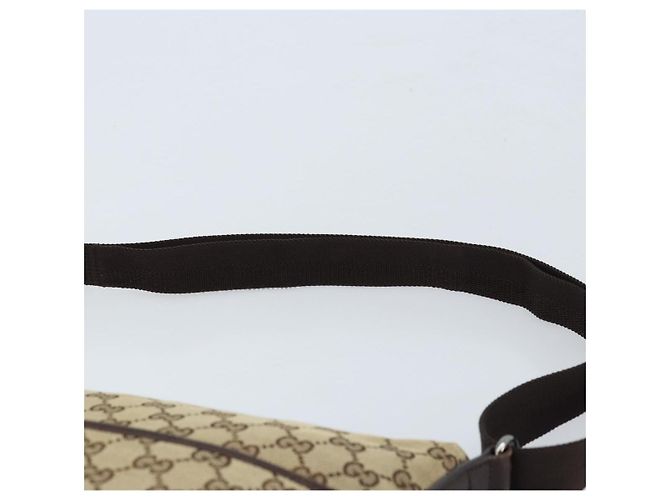Borsa a Spalla GG Canvas Gucci Beige Argento 145857 Auth ka2886 - vista 8