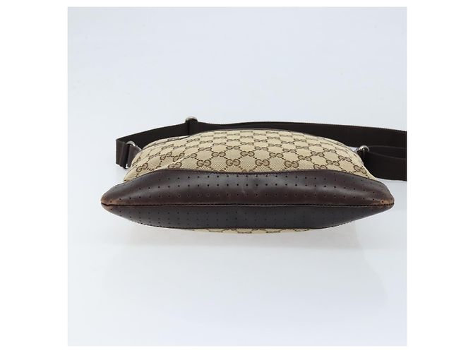 Borsa a Spalla GG Canvas Gucci Beige Argento 145857 Auth ka2886 - vista 9