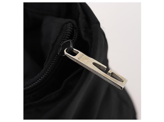 Borsa Boston GUCCI in nylon nero argento 019 2855 0530 508 Auth bs33595 - vista 10