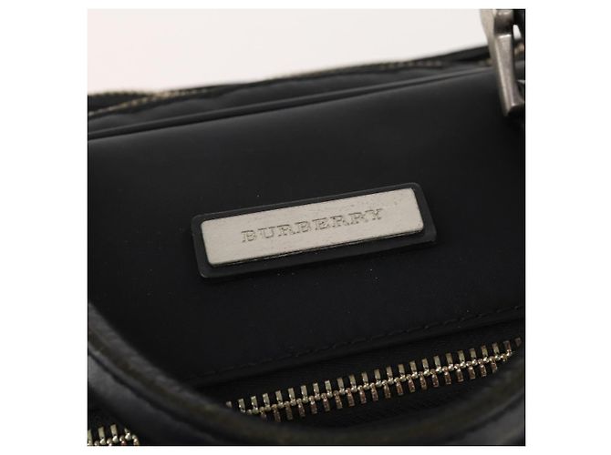 Borsa da lavoro BURBERRY in nylon nero e argento Auth ti3655 - vista 10