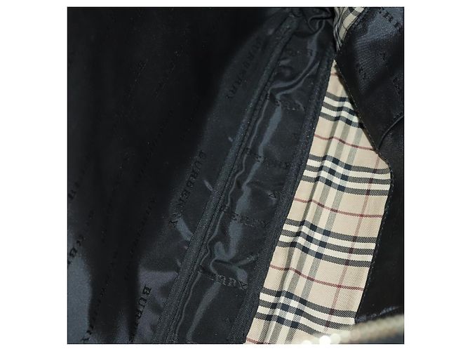 Borsa da lavoro BURBERRY in nylon nero e argento Auth ti3655 - vista 12