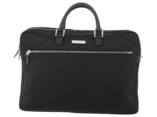 Borsa da lavoro BURBERRY in nylon nero e argento Auth ti3655 - vista 13
