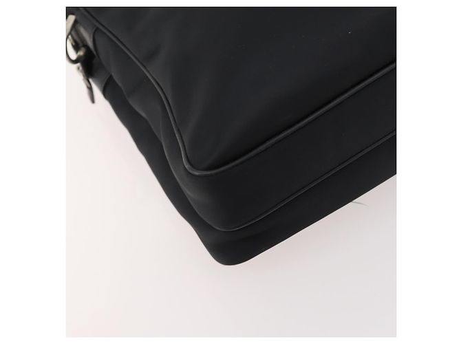 Borsa da lavoro BURBERRY in nylon nero e argento Auth ti3655 - vista 14