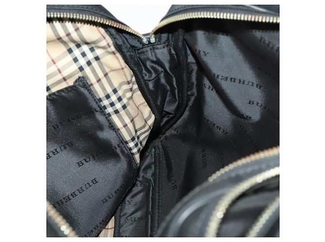 Borsa da lavoro BURBERRY in nylon nero e argento Auth ti3655 - vista 18