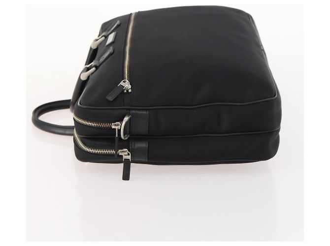 Borsa da lavoro BURBERRY in nylon nero e argento Auth ti3655 - vista 4