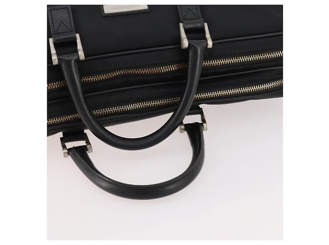 Borsa da lavoro BURBERRY in nylon nero e argento Auth ti3655 - vista 7