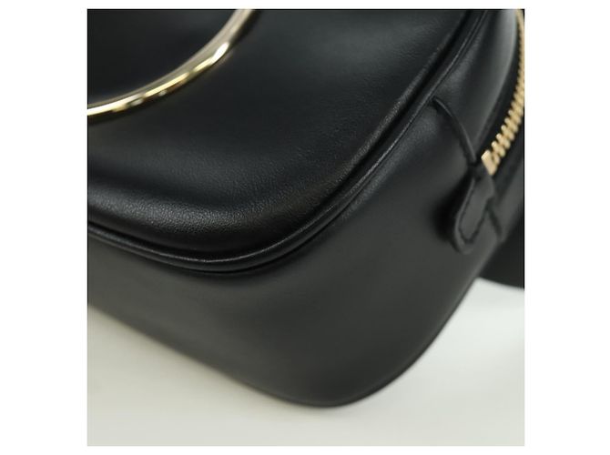 Borsa a vita Gancini in pelle nera e oro Auth ARZ136V di Salvatore Ferragamo - vista 16