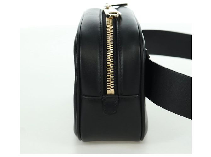 Borsa a vita Gancini in pelle nera e oro Auth ARZ136V di Salvatore Ferragamo - vista 3