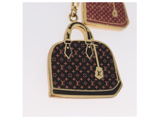 LOUIS VUITTON Llavero Icónico Charm metal Rojo Negro LV Auth LNZ441 Roja - vista 2