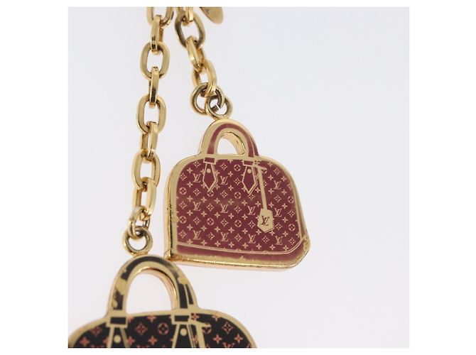 LOUIS VUITTON Llavero Icónico Charm metal Rojo Negro LV Auth LNZ441 Roja - vista 3