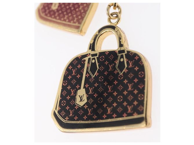 LOUIS VUITTON Llavero Icónico Charm metal Rojo Negro LV Auth LNZ441 Roja - vista 8
