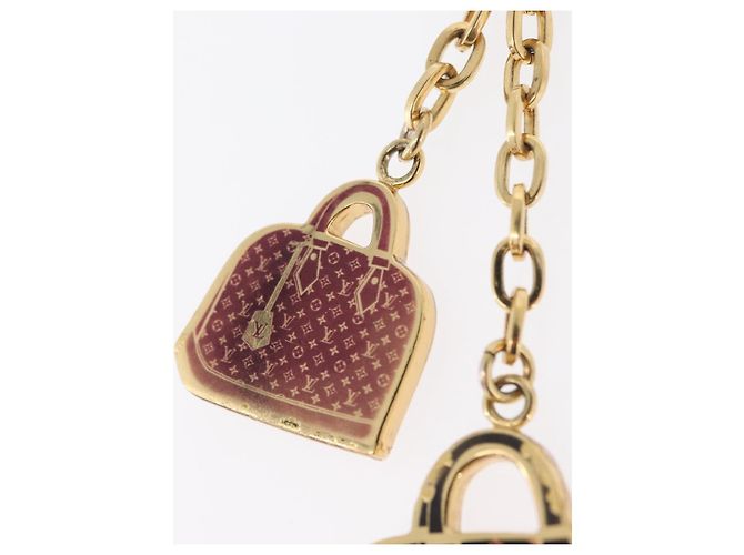 LOUIS VUITTON Llavero Icónico Charm metal Rojo Negro LV Auth LNZ441 Roja - vista 9