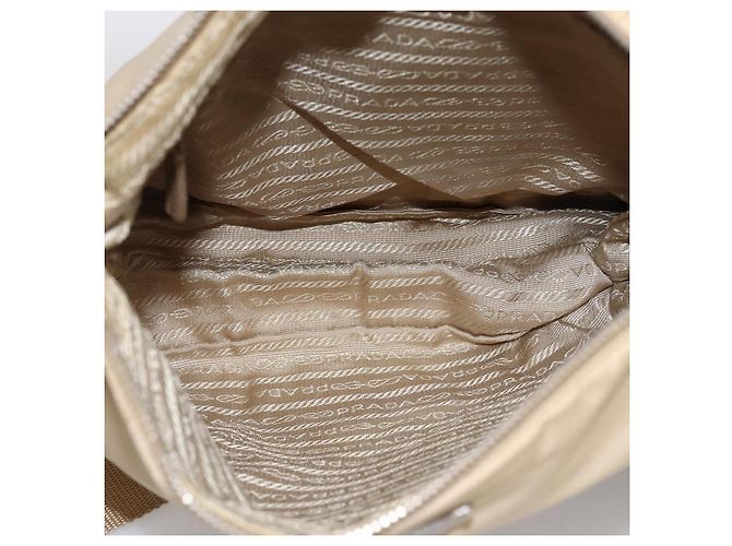 PRADA Schultertasche Nylon Beige Silber Authentisch hk3534 - Ansicht 10
