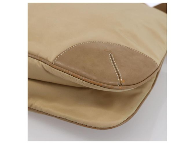 PRADA Schultertasche Nylon Beige Silber Authentisch hk3534 - Ansicht 15