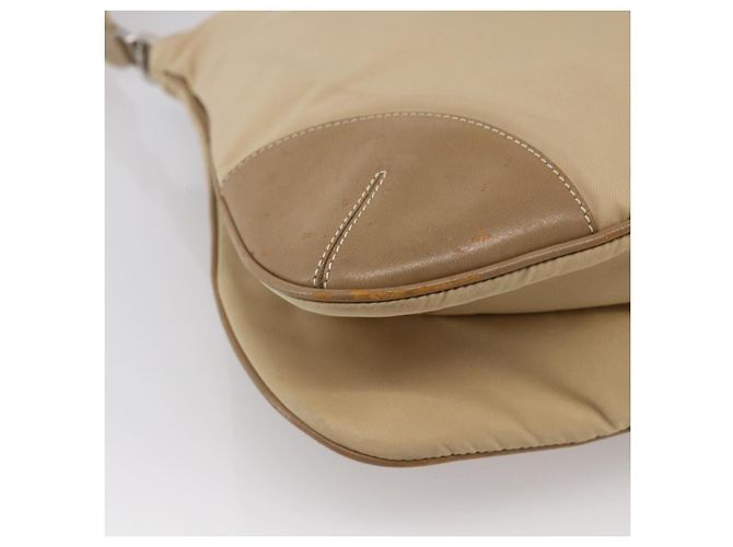 PRADA Schultertasche Nylon Beige Silber Authentisch hk3534 - Ansicht 18