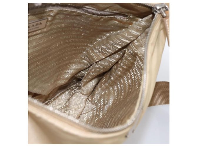 PRADA Schultertasche Nylon Beige Silber Authentisch hk3534 - Ansicht 21