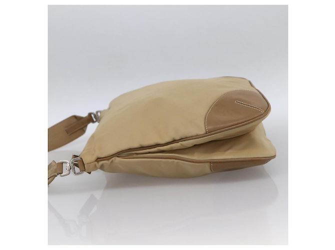 PRADA Schultertasche Nylon Beige Silber Authentisch hk3534 - Ansicht 3