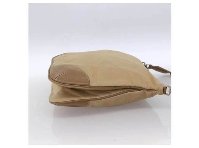 PRADA Schultertasche Nylon Beige Silber Authentisch hk3534 - Ansicht 4