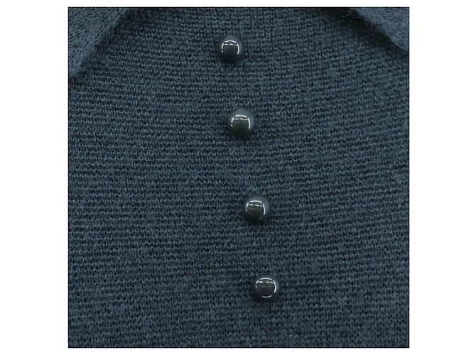 LOUIS VUITTON Tops Lana Nylon Gris LV Auth 158591M Castaño - vista 7