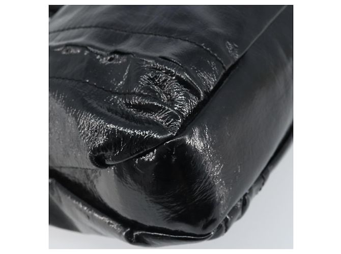 Borsa a mano Gancini in pelle nera e argento di Salvatore Ferragamo Auth BA10955 Nero - vista 14