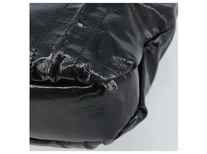 Borsa a mano Gancini in pelle nera e argento di Salvatore Ferragamo Auth BA10955 Nero - vista 15