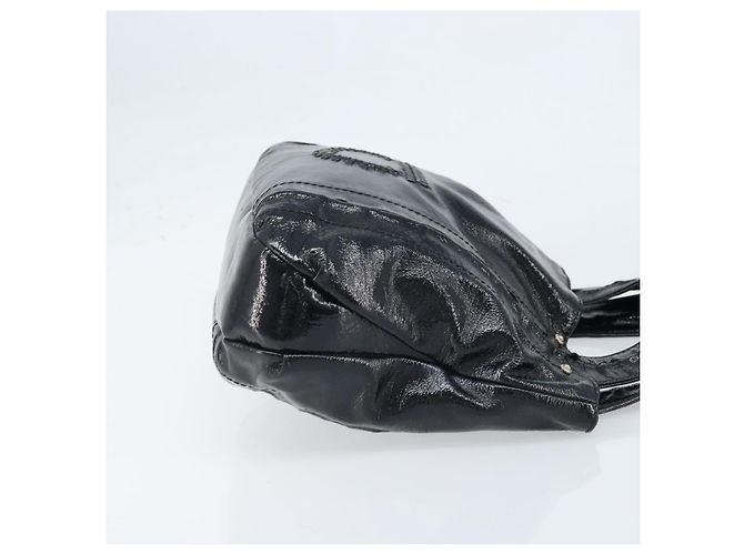 Borsa a mano Gancini in pelle nera e argento di Salvatore Ferragamo Auth BA10955 Nero - vista 3