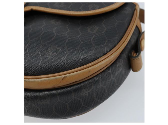 Borsa a spalla in tela a nido d'ape PVC nera e oro Christian Dior Auth ka2973 Nero D'oro - vista 10