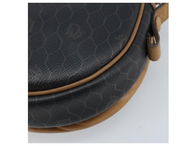 Borsa a spalla in tela a nido d'ape PVC nera e oro Christian Dior Auth ka2973 Nero D'oro - vista 12