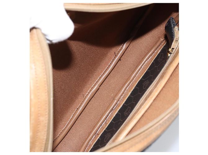 Borsa a spalla in tela a nido d'ape PVC nera e oro Christian Dior Auth ka2973 Nero D'oro - vista 17
